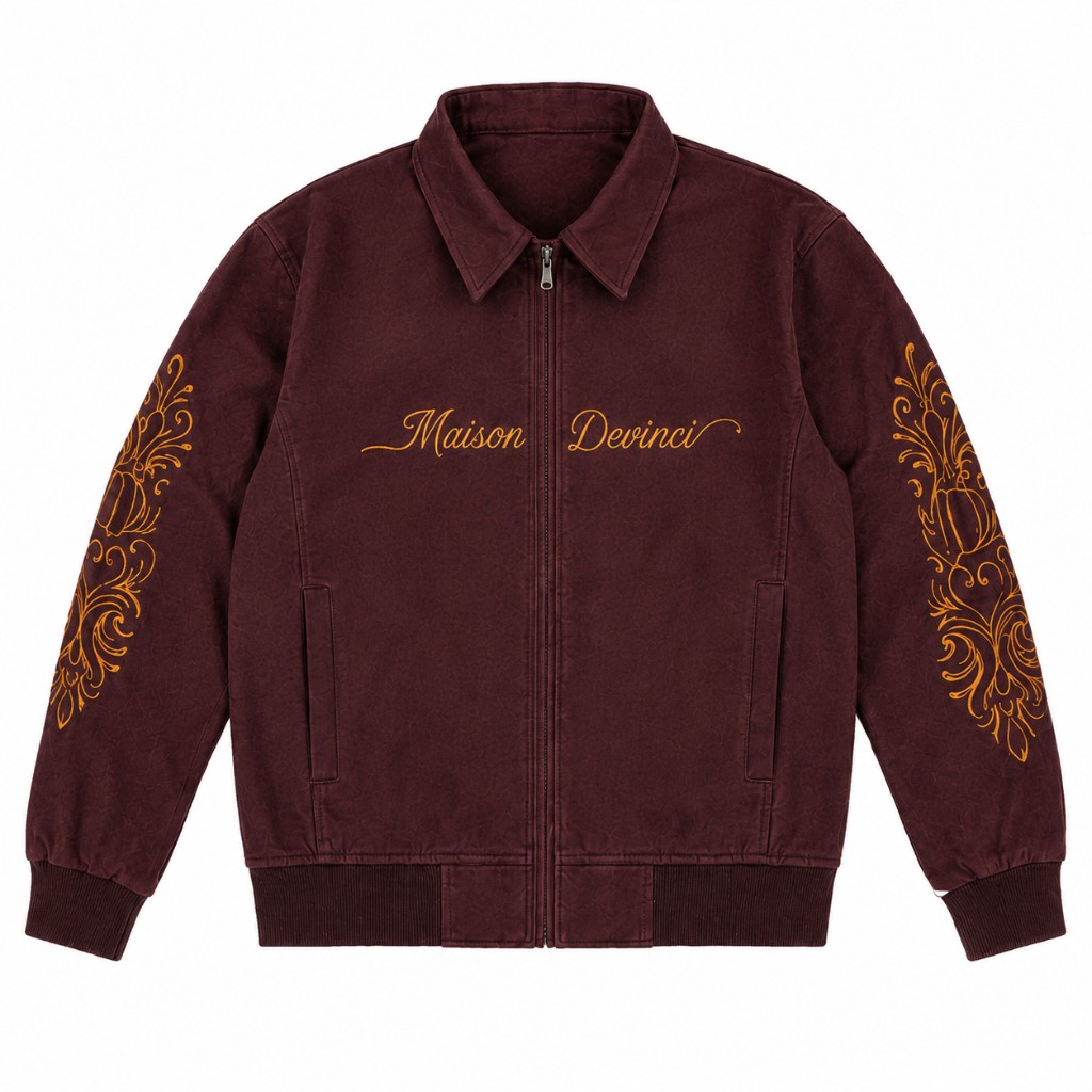 Vue face du hoodie MDD Maison De Vinci — logo et marquages